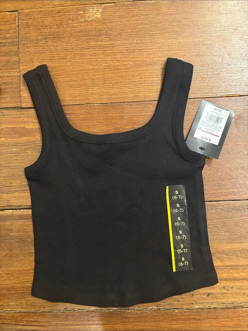 art class Black strawberry Print Tee & Black Tank Top Set